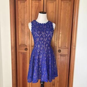 Jodi Kristopher Royal Blue Fit & Flare Dress, Size 1